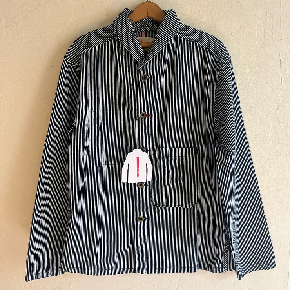 Imperfects Shepherds Shirt in Indigo Hickory Stripe Original Wash Size Large NWT